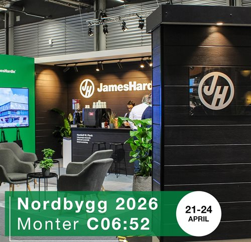 James Hardie på Nordbygg 2026 – fasadlösningar och fibergips för moderna byggprojekt
